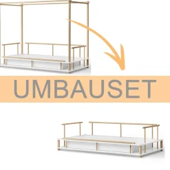 Oliver Furniture Camp Umbauset Himmelbett zum Bettsofa Eiche Clearance