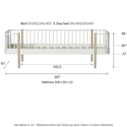 Oliver Furniture Einzelbett Wood Original Weiß Hot