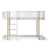 Oliver Furniture halbhohes Hochbett Wood Original Weiß/Eiche - Leiter vorne 138 cm Clearance