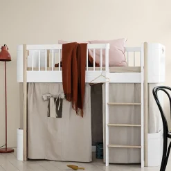Oliver Furniture halbhohes Hochbett Wood Mini+ Weiß/Eiche Sale