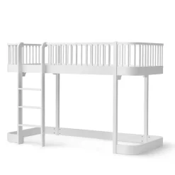 Oliver Furniture halbhohes Hochbett Wood Original Weiß - Leiter vorne 138 cm Clearance