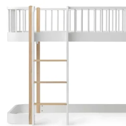 Oliver Furniture halbhohes Hochbett Wood Original Weiß/Eiche - Leiter vorne 138 cm Clearance