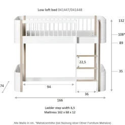 Oliver Furniture halbhohes Hochbett Wood Mini+ Weiß Hot