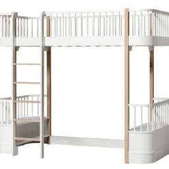 Oliver Furniture Hochbett Wood Original Weiß/Eiche - Leiter vorne Hot