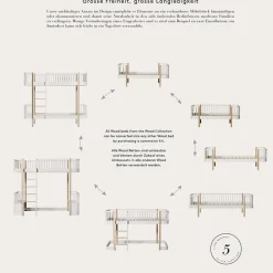 Oliver Furniture Hochbett Wood Original Weiß/Eiche - Leiter vorne Hot