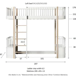 Oliver Furniture Hochbett Wood Original Weiß - Leiter vorne Hot