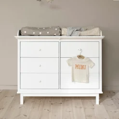 Oliver Furniture Seaside Wickelplatte für Kommode 6 Schubladen Weiß Outlet