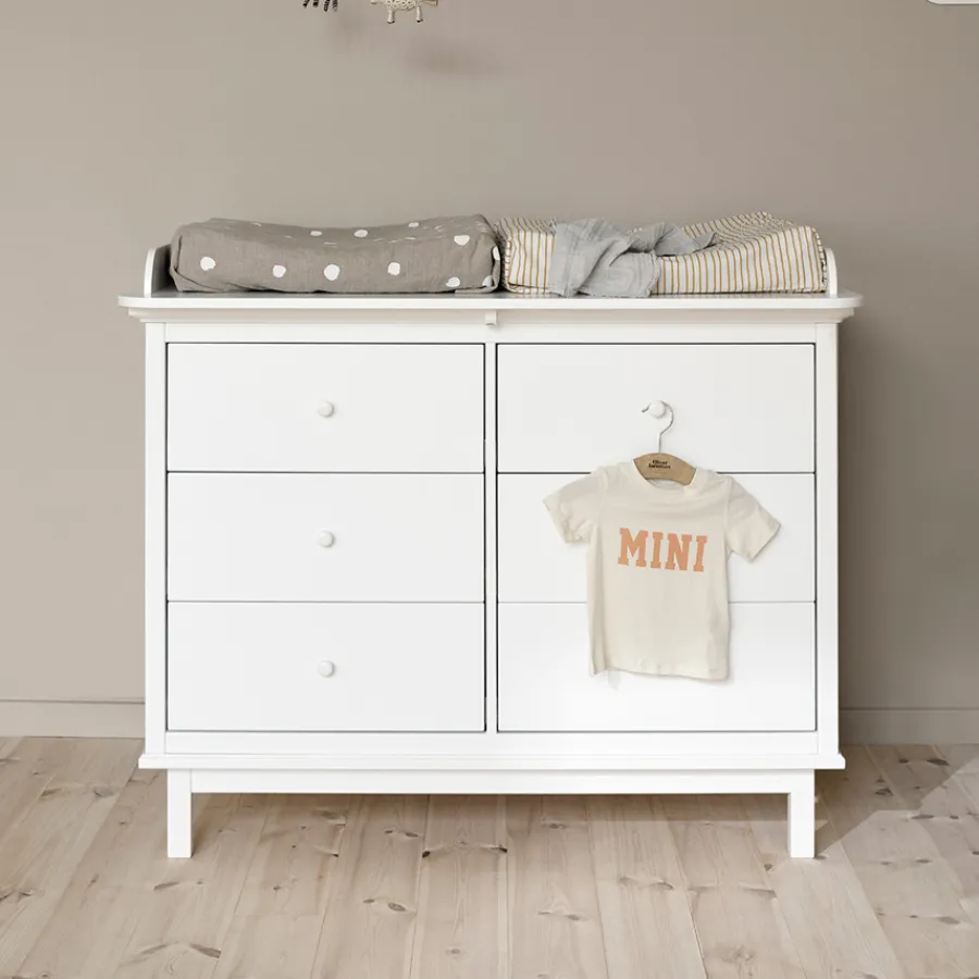 Oliver Furniture Seaside Wickelplatte für Kommode 6 Schubladen Weiß Outlet