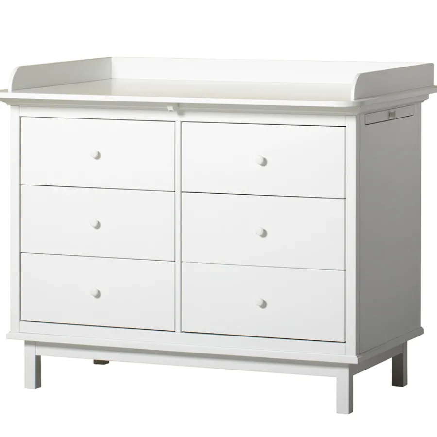 Oliver Furniture Seaside Wickelplatte für Kommode 6 Schubladen Weiß Outlet