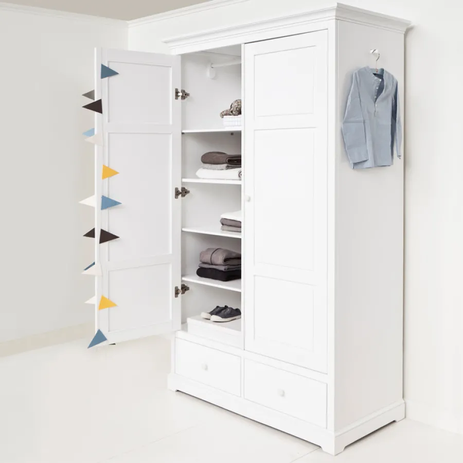 Oliver Furniture 2-türiger Kleiderschrank Weiß Hoch New