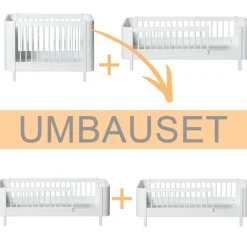 Oliver Furniture Umbauset Wood Mini+ Basic und Geschwisterset zu 2 Juniorbetten Weiß Clearance