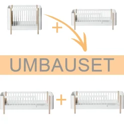 Oliver Furniture Umbauset Wood Mini+ Basic und Geschwisterset zu 2 Juniorbetten Weiß/Eiche Online