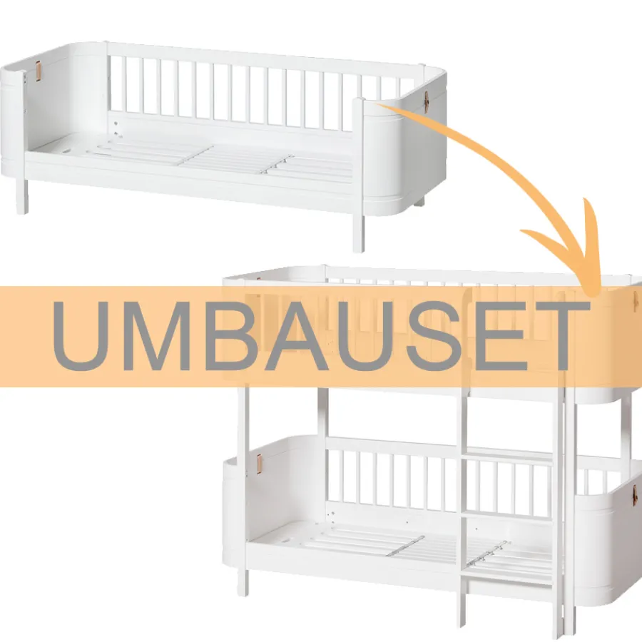 Oliver Furniture Umbauset Wood Mini+ Juniorbett zum halbhohen Etagenbett Weiß Discount