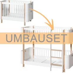 Oliver Furniture Umbauset Wood Mini+ Basic zum halbhohen Etagenbett Weiß/Eiche Hot