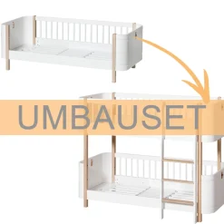 Oliver Furniture Umbauset Wood Mini+ Juniorbett zum halbhohen Etagenbett Weiß/Eiche Fashion