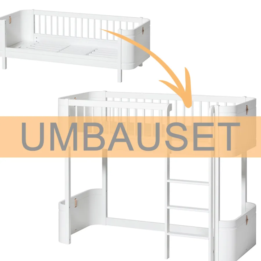 Oliver Furniture Umbauset Wood Mini+ Juniorbett zum halbhohen Hochbett Weiß Clearance