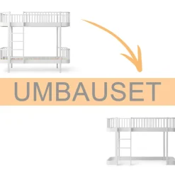 Oliver Furniture Umbauset Wood Original Etagenbett zum halbhohen Hochbett 138 cm weiß New