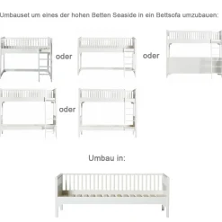 Oliver Furniture Umbauset Seaside alle hohen Betten zum Bettsofa Best
