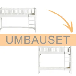 Oliver Furniture Umbauset Seaside Classic halbhohes Hochbett zum Etagenbett mit gerader Leiter Best