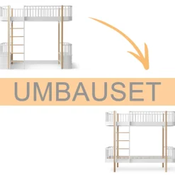 Oliver Furniture Umbauset Wood Original Hochbett zum Etagenbett weiß/Eiche Discount