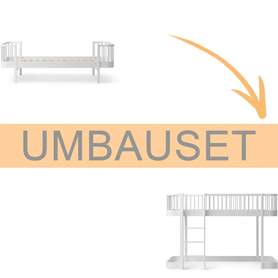 Oliver Furniture Umbauset Wood Original Einzelbett/Juniorbett zum halbhohen Hochbett 138 cm weiß Online