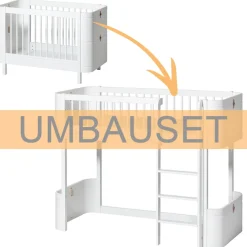 Oliver Furniture Umbauset für Baby- und Kinderbett Wood Mini+ zum halbhohen Hochbett Weiß Fashion