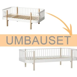 Oliver Furniture Umbauset Junior Bettsofa Wood Original zum Bettsofa, Weiß/Eiche Fashion