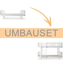 Oliver Furniture Umbauset Wood Original Einzelbett/Juniorbett zum halbhohen Etagenbett weiß Best