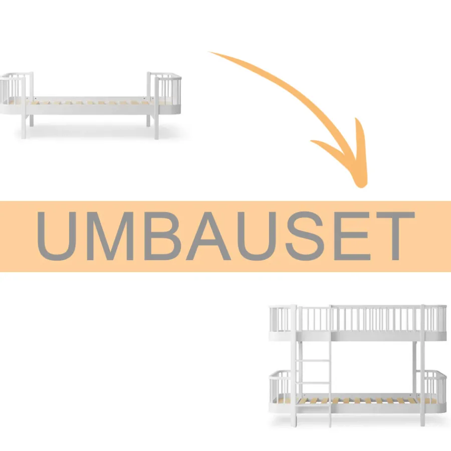 Oliver Furniture Umbauset Wood Original Einzelbett/Juniorbett zum halbhohen Etagenbett weiß Best