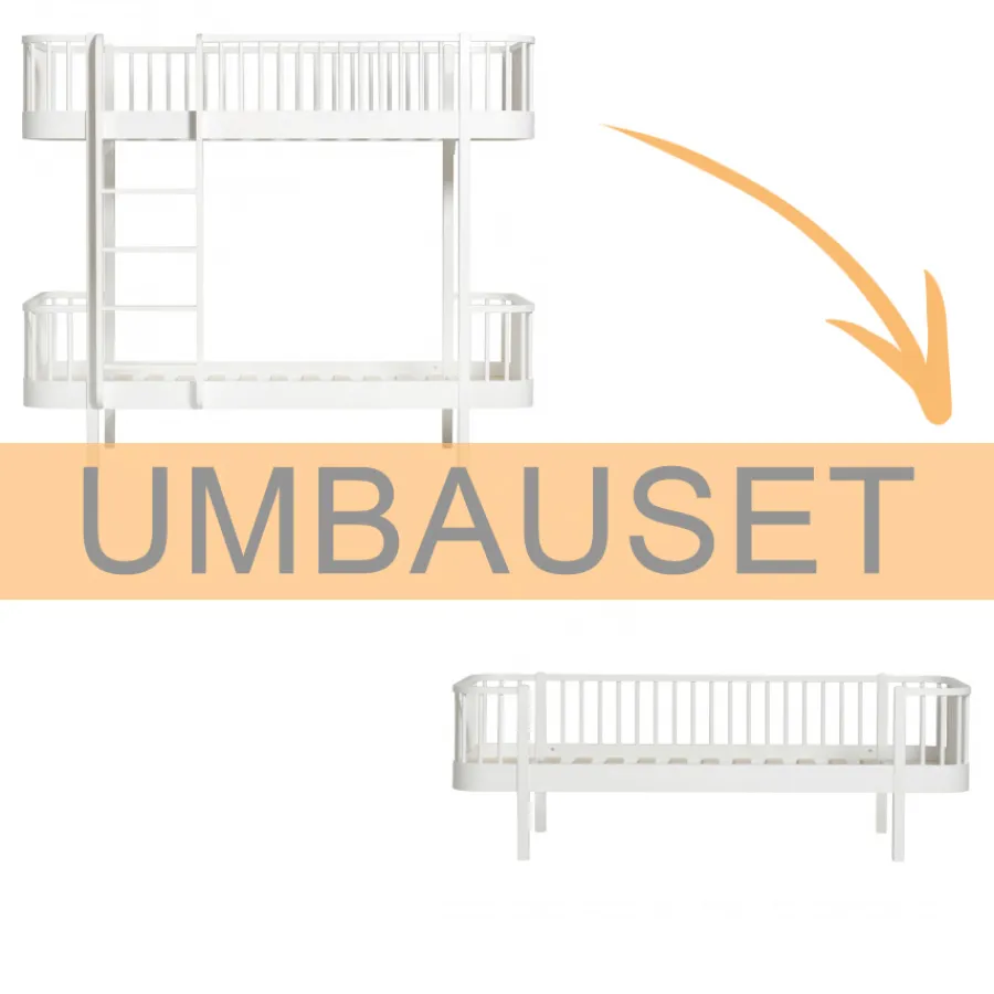Oliver Furniture Umbauset Wood Original Etagenbett zum Bettsofa Weiß Fashion