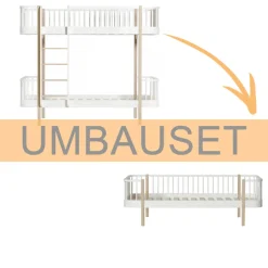 Oliver Furniture Umbauset Wood Original Etagenbett zum Bettsofa Weiß/Eiche Hot