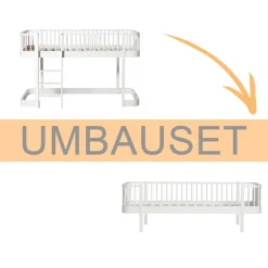 Oliver Furniture Umbauset Wood Original Halbhohes Hochbett zum Bettsofa Weiß Best