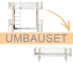 Oliver Furniture Umbauset Wood Original Hochbett zum Bettsofa Weiß/Eiche Best