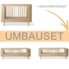 Oliver Furniture Umbauset Wood Mini+ Babybett inkl. Umbauset Juniorbett und Geschwisterset zu 2 Juniorbetten Eiche Best