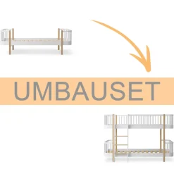 Oliver Furniture Umbauset Wood Original Einzelbett zum halbhohen Etagenbett weiß/Eiche Discount
