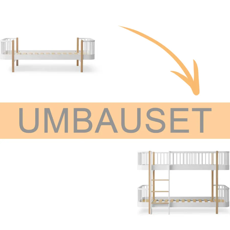 Oliver Furniture Umbauset Wood Original Einzelbett zum halbhohen Etagenbett weiß/Eiche Discount