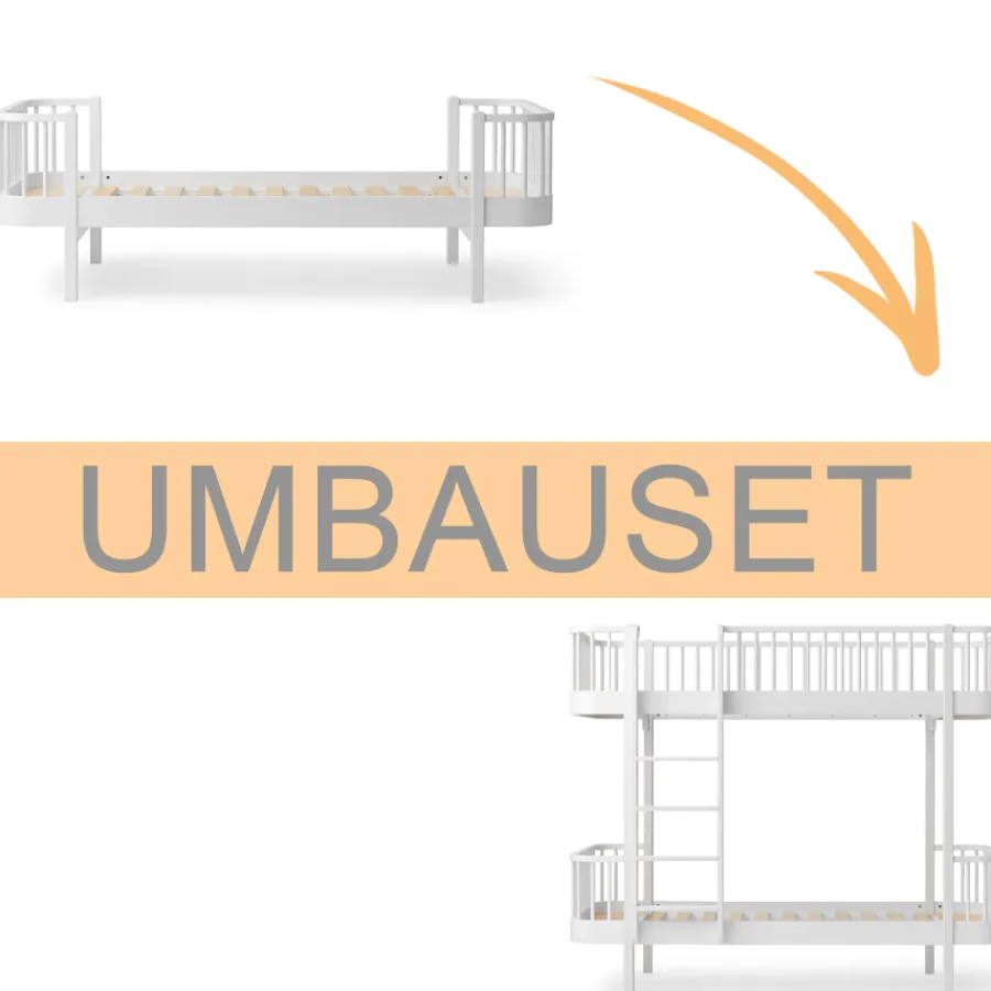 Oliver Furniture Umbauset Wood Original Einzelbett/Juniorbett zum Etagenbett weiß Best
