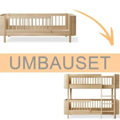 Oliver Furniture Umbauset Wood Mini+ Juniorbett zum halbhohen Etagenbett Eiche Clearance