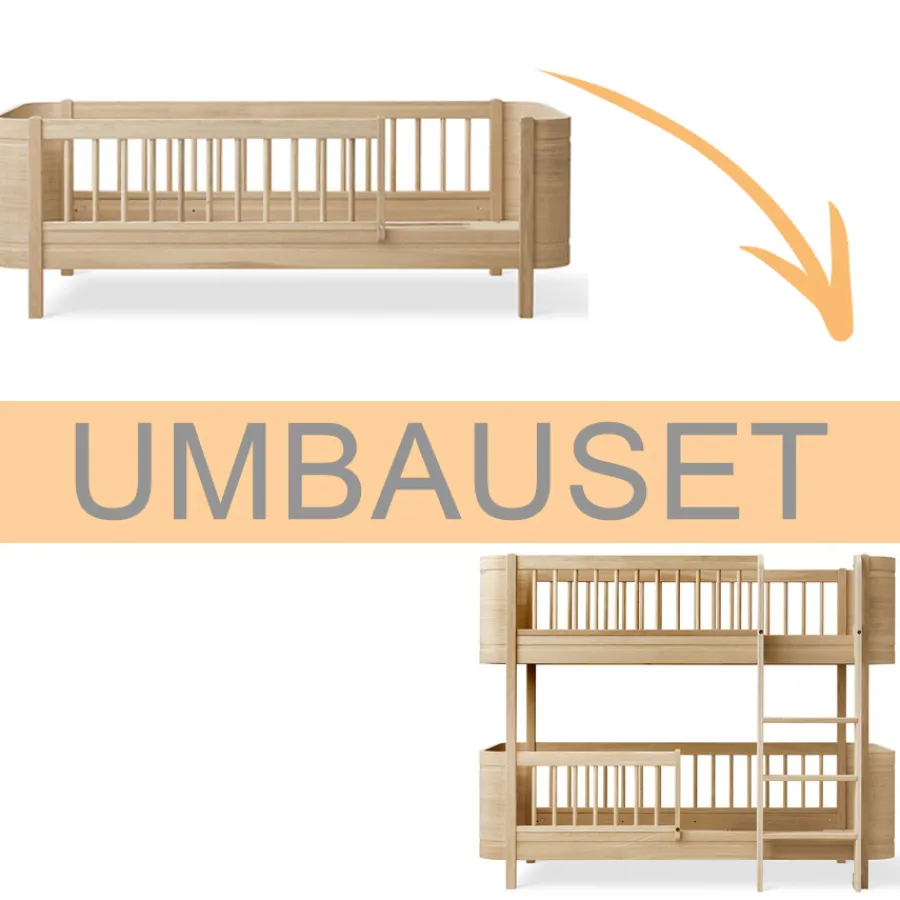 Oliver Furniture Umbauset Wood Mini+ Juniorbett zum halbhohen Etagenbett Eiche Clearance