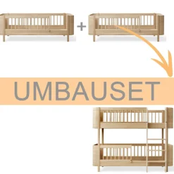 Oliver Furniture Umbauset Wood Mini+ 2 Juniorbetten zum halbhohen Etagenbett Eiche Online