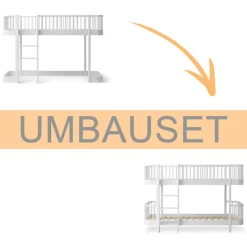 Oliver Furniture Umbauset Wood Original halbhohes Hochbett 138 cm zum halbhohen Etagenbett weiß Hot