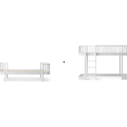 Oliver Furniture Umbauset Wood Original Einzelbett/Juniorbett zum halbhohen Hochbett 138 cm weiß Online