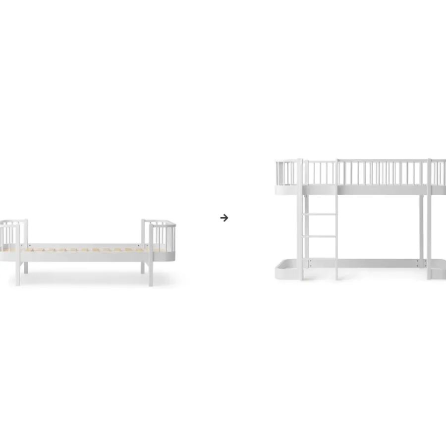 Oliver Furniture Umbauset Wood Original Einzelbett/Juniorbett zum halbhohen Hochbett 138 cm weiß Online