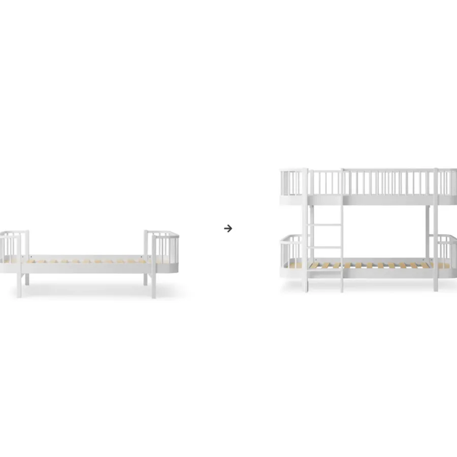 Oliver Furniture Umbauset Wood Original Einzelbett/Juniorbett zum halbhohen Etagenbett weiß Best