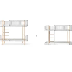 Oliver Furniture Umbauset Wood Original Etagenbett zum halbhohen Hochbett 138 cm weiß/Eiche Sale