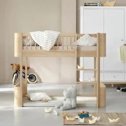 Oliver Furniture Umbauset Wood Mini+ Babybett inkl. Umbauset Juniorbett zum halbhohen Hochbett Eiche Fashion