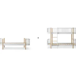 Oliver Furniture Umbauset Wood Original Einzelbett zum halbhohen Etagenbett weiß/Eiche Discount