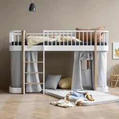 Oliver Furniture Vorhang für halbhohes Hochbett Wood Original Grau 138 cm Clearance