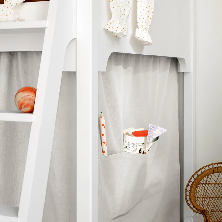 Oliver Furniture Vorhang für halbhohes Hochbett Seaside (160-200cm)/Etagenbett Grau Hot