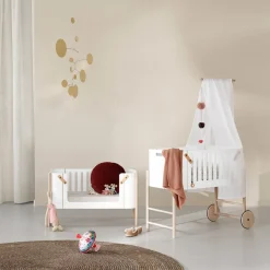Oliver Furniture Wood Beistellbett inkl. Umbauset zur Bank Weiß/Eiche Online